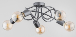 Boston lampa sufitowa 5xE27 szara 63193