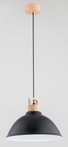 Alti II lampa wisząca 1xE27 czarna/drewno 61278
