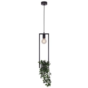 Estera lampa wisząca z funkcją kwietnika 1xE27 czarna K-4037