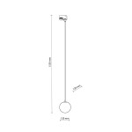 Lampa wisząca Tracer 1xG9 w kolorze czarnym i grafitowym, z okrągłą kloszem o średnicy 120 mm. Ujęcie z boku, długość całkowita 1550 mm. Przeznaczona do montażu na szynie. Prosta forma, idealna do nowoczesnych wnętrz.