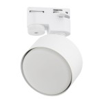 Reflektor spot Tracer 1xGX53 w kolorze białym, zamontowany na szynie. Posiada okrągłą głowicę z matowym kloszem i regulacją kąta nachylenia. Jego minimalistyczny design sprawia, że pasuje do różnych aranżacji wnętrz.