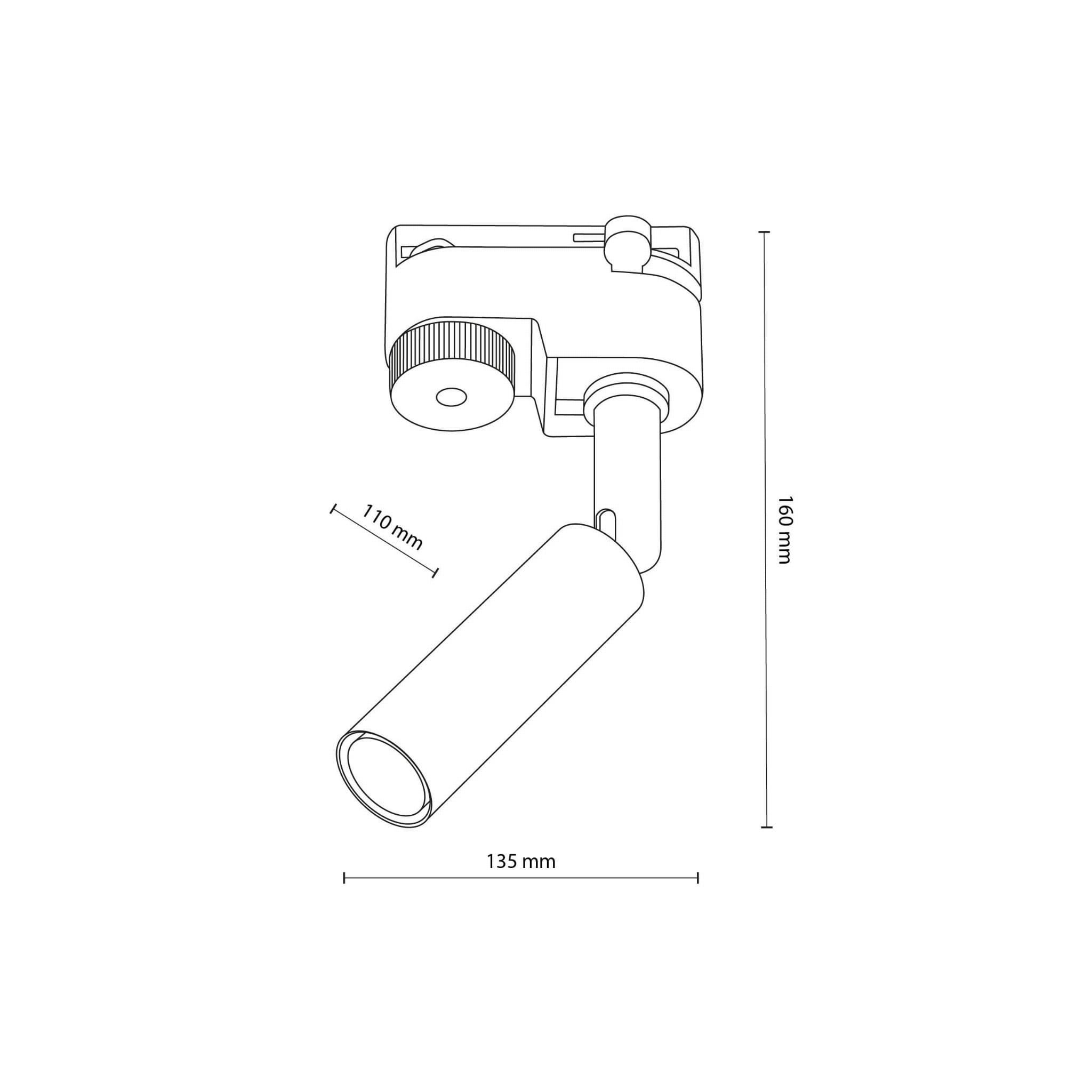 Reflektor spot Tracer 1xG9 w kolorze czarnym, przeznaczony do montażu na szynie. Produkt ma cylindryczny kształt, z ruchomą głowicą. Wymiary: długość 135 mm, wysokość 160 mm, szerokość 110 mm. Prosty, nowoczesny design.