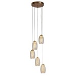 Cyclone lampa wisząca 5xLED/27W brązowa/bursztynowa 7291-5CP