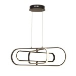Lampa wisząca Clip w kolorze czarnym, z trzema źródłami LED, o nowoczesnym kształcie składającym się z dwóch nakładających się elips. Wisi na cienkich przewodach z okrągłym mocowaniem sufitowym. Idealna do nowoczesnych wnętrz.