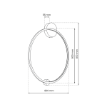 Lampa sufitowa Saturno D80 o okrągłym kształcie, złotym wykończeniu, z wymiarami 800 mm średnicy i 55 mm grubości. Zawiera 1xLED o mocy 46W, klasyfikacja IP44. Ujęcie z boku, pokazujące szczegóły konstrukcji.