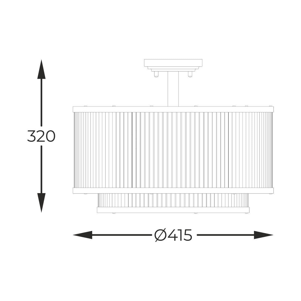 Lampa sufitowa Sergio w kolorze czarnym, przeznaczona na 5 żarówek E14. Okrągła, z cylindrycznym kloszem o średnicy 415 mm i wysokości 320 mm, z poziomymi żebrowaniami. Idealna do nowoczesnych wnętrz.