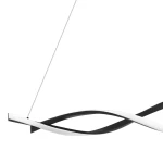 Lampa wisząca Grant 2xLED/38W w kolorze czarnym, o eleganckim, falistym kształcie. Wykonana z materiałów metalowych, zawieszona na cienkim przewodzie. Błyszcząca powierzchnia, nowoczesny design, idealna do stylowych wnętrz.