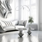 Lampa wisząca Tesoro LED 1-punktowa w kolorze chrom, o nowoczesnym designie z dwoma opływowymi elementami. Zawieszona nad stylową, białą sofą w jasnym wnętrzu, w otoczeniu rośliny i eleganckiego stolika.