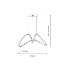 Lampa wisząca Tesoro LED 1-punktowa w chromowanym wykończeniu. Posiada unikalny, falisty kształt z wymiarami 700 mm szerokości i 300 mm głębokości. Regulowana wysokość od 500 mm do 1000 mm. Przeznaczona do nowoczesnych wnętrz.