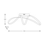 Lampa sufitowa Fermi 1xLED/50W w kolorze złotym, o wymiarach 920 mm szerokości i 330 mm wysokości. Posiada nowoczesny, falisty kształt z zamontowanym źródłem światła LED. Idealna do nowoczesnych wnętrz.