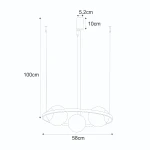 Lampa wisząca Orbit 3xE27 w kolorze czarnym i białym. Okrągła konstrukcja z trzema kulistymi kloszami, zawieszona na długim, cienkim kablu. Wymiary: średnica 58 cm, wysokość 100 cm. Prosty design, idealna do nowoczesnych wnętrz.