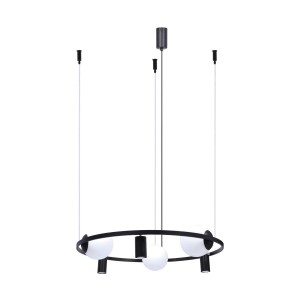 Orbit lampa wisząca 3xE27+3xGU10 czarna/biała 5006