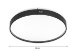 Plafon LED Filo D34 w kolorze białym i czarnym, o średnicy 34 cm i wysokości 7 cm. Okrągły kształt, z matową białą powierzchnią oraz czarną ramką. Idealny do nowoczesnych wnętrz.