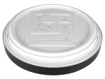 Plafon LED Filo D34 o średnicy 34 cm, w kolorze białym z czarnym wykończeniem. Produkt z widocznymi diodami LED, o mocy 24W i temperaturze barwowej 4000K, umieszczony w pozycji leżącej, z gładką, okrągłą konstrukcją.