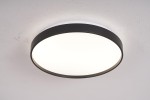 Plafon LED Filo D34 o mocy 24W, z białym kloszem i czarną obręczą, zamontowany na suficie. Okrągły kształt, posiada neutralne światło 4000K, idealny do nowoczesnych wnętrz. Widoczny detal łączenia kolorów.