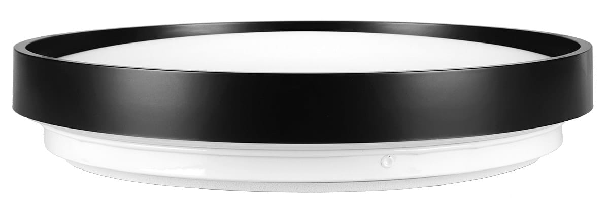 Plafon LED Filo D39 o mocy 36W i temperaturze barwowej 4000K, w kolorze białym z czarnym obrzeżem. Ujęcie z boku, pokazujące okrągły kształt oraz gładką, matową powierzchnię. Idealny do nowoczesnych wnętrz.