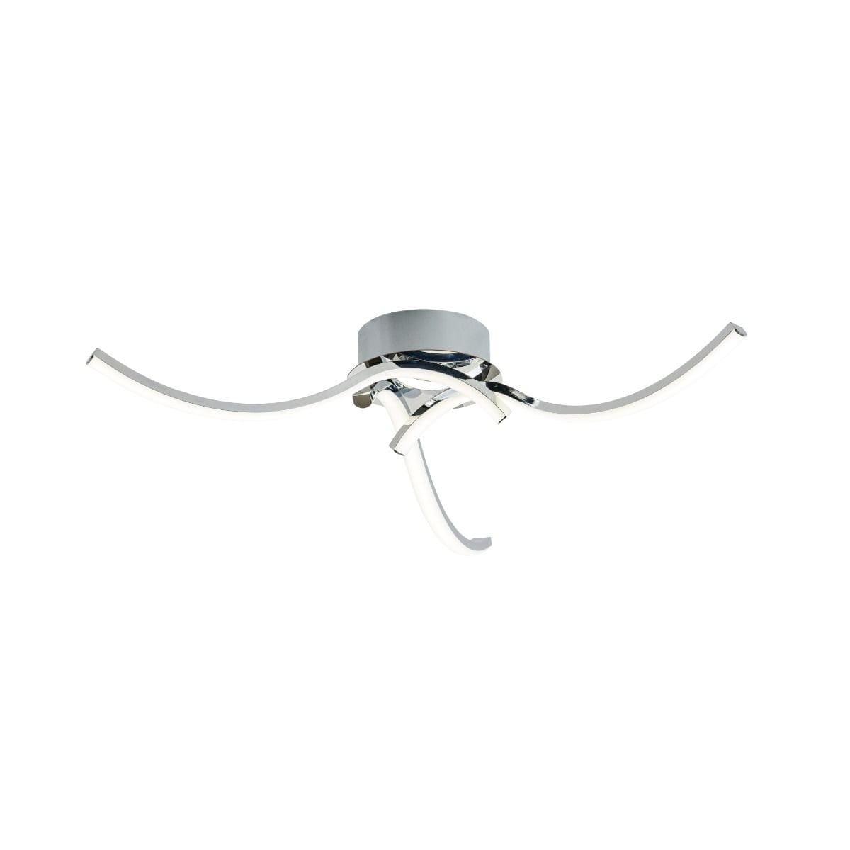 Lampa sufitowa Focus 3xLED/20W w kolorze chromu z trzema, delikatnie zakrzywionymi ramionami. Produkt montowany na suficie, z centralną podstawą. Wykończenie metaliczne, nowoczesny design, idealna do nowoczesnych wnętrz.