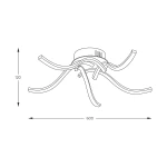 Lampa sufitowa Focus 5xLED/35W w kolorze chromowym. Posiada pięć giętych ramion, zamontowanych na okrągłej podsufitce. Wymiary: średnica 600 mm, wysokość 120 mm. W nowoczesnym stylu, idealna do oświetlenia wnętrz.