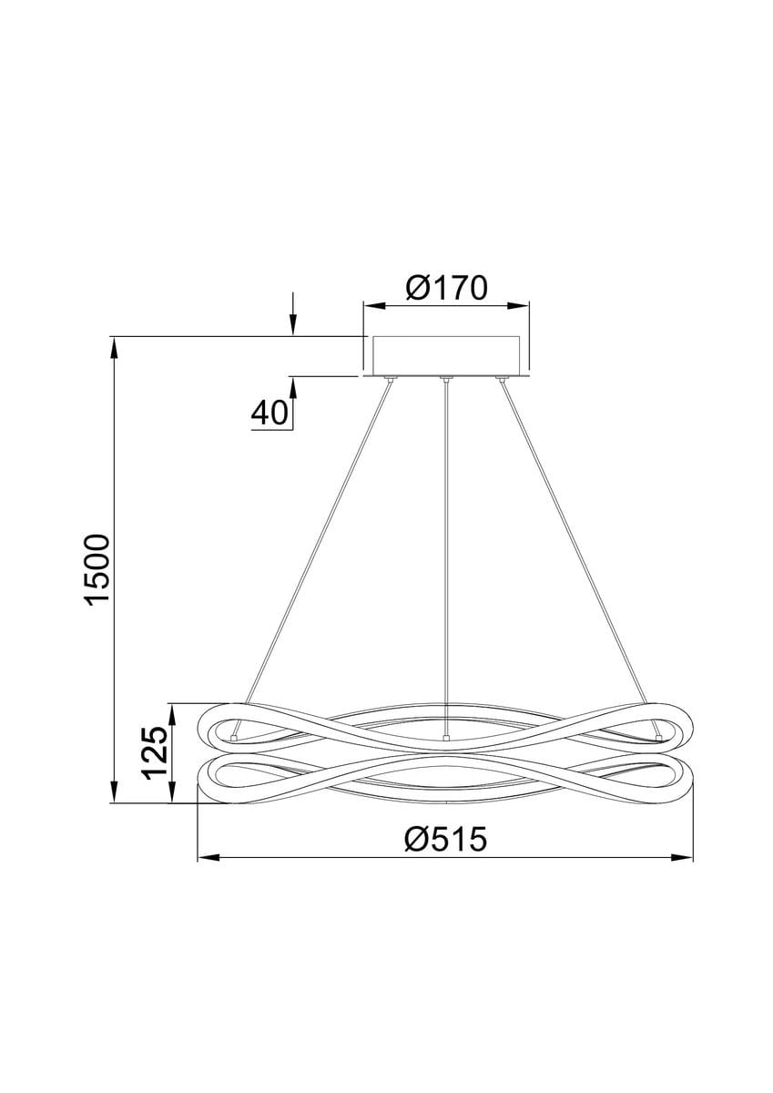 Lampa wisząca Harley 2xLED/31W w kolorze czarnym, o okrągłym kształcie z dwoma falującymi elementami. Wymiary: średnica 515 mm, wysokość 1500 mm. Zawieszona na cienkich linkach, z prostokątnym mocowaniem o średnicy 170 mm. Idealna do nowoczesnych wnętrz.