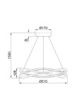 Lampa wisząca Harley 2xLED/31W w kolorze czarnym, o okrągłym kształcie z dwoma falującymi elementami. Wymiary: średnica 515 mm, wysokość 1500 mm. Zawieszona na cienkich linkach, z prostokątnym mocowaniem o średnicy 170 mm. Idealna do nowoczesnych wnętrz.
