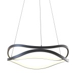 Lampa wisząca Harley z dwoma źródłami LED o mocy 31W, w kolorze czarnym. Posiada faliste, metalowe ramy oraz wbudowane oświetlenie LED, zawieszona na cienkich linkach. Idealna do nowoczesnych wnętrz.