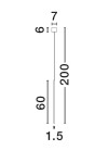 Lampa wisząca Buga 1xLED/5W w kolorze czarnym o prostokątnym kloszu. Wymiary: wysokość 200 cm, szerokość 7 cm, grubość 1,5 cm. Prosta, minimalistyczna konstrukcja idealna do nowoczesnych wnętrz.
