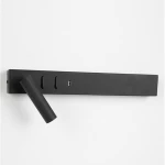 Zarate L kinkiet z gniazdem USB 2xLED/8W czarny do czytania