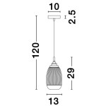 Lampa wisząca Ahigal 1xE14 w kolorze złotym, o kształcie cylindrycznym z wypukłymi żeberkami. Wymiary: wysokość 120 cm, średnica 13 cm, długość klosza 29 cm. Montowana na suficie, minimalistyczny design, stworzona do nowoczesnych wnętrz.