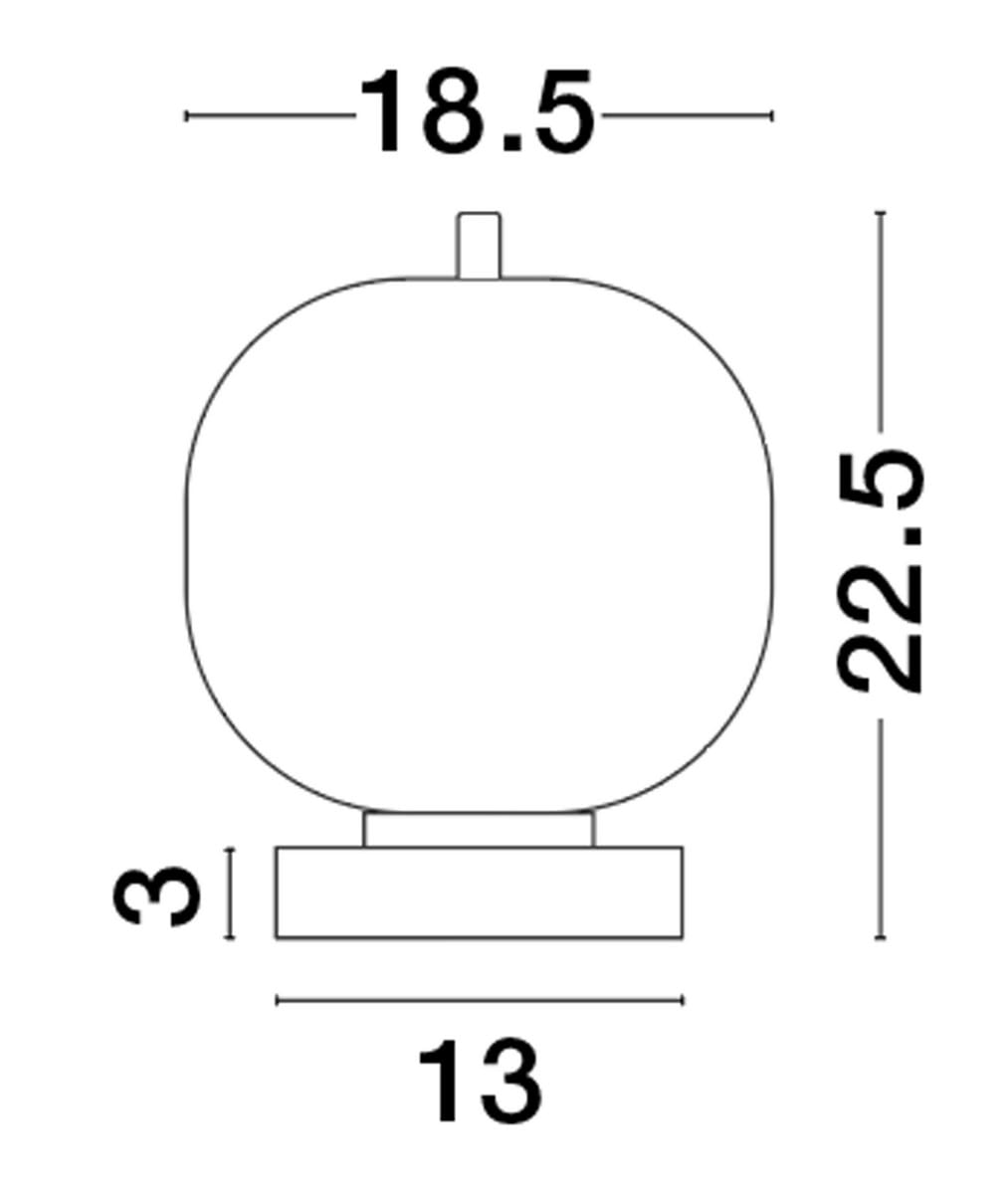 Lampa stołowa Pilar D18,5 w kolorze złotym z jednym gniazdem E14. Okrągła podsawa o wymiarach 13 cm, wysokość 22,5 cm. Kształt lampy podkreśla minimalistyczny design, idealna do nowoczesnych wnętrz.