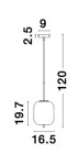 Lampa wisząca Marc L o wysokości 120 cm, czarna, z kloszem w kształcie wydłużonego prostokąta o wymiarach 16,5 cm i 19,7 cm. Wyposażona w gniazdo E14, zawieszona na cienkim, prostym przewodzie. Idealna do nowoczesnych wnętrz.