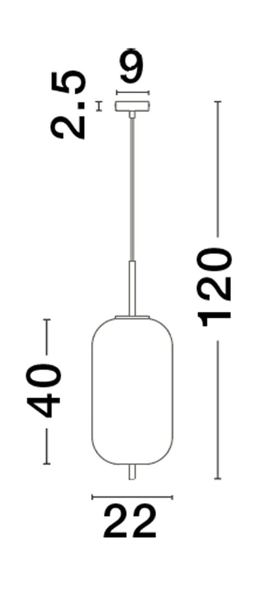 Lampa wisząca Pilar XL D22 z oprawą w kolorze złotym i czarnym, z pojedynczym gniazdem E27. Wymiary: wysokość 120 cm, średnica 22 cm. Prosta, cylindryczna forma z metalowym wykończeniem, zawieszona na cienkim kablu.