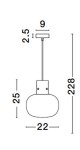 Czarna lampa wisząca Padre z jednym gniazdem E27, o okrągłym kloszu. Wymiary: wysokość 25 cm, średnica klosza 22 cm. Zawieszona na cienkim przewodzie, z prostokątnym mocowaniem o wymiarach 9 x 2,5 cm.