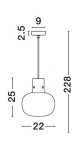Lampa wisząca Padre w kolorze złotym, z oprawą na 1 żarówkę E27. Okrągła, szklana kopuła o wymiarach 25 cm wysokości i 22 cm średnicy, zawieszona na cienkim przewodzie o długości 228 cm. Umożliwia nowoczesne oświetlenie wnętrz.