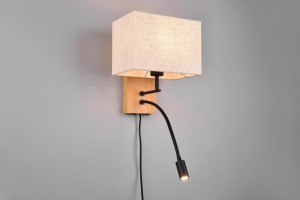 Nilam kinkiet 1xE27+1xLED/3,1W  jasne drewno 212870236