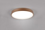 Plafon Doha 1xLED/29W w kolorze brązowym, okrągły kształt z matowym kloszem, montowany na suficie. Widoczny detal w postaci delikatnej ramki. Tło neutralne, co podkreśla elegancki design lampy.