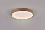 Plafon Doha 1xLED/29W w kolorze brązowym, o okrągłym kształcie, zamontowany na suficie. Posiada matową, białą osłonę i delikatne podświetlenie, co nadaje mu nowoczesny wygląd. Zdjęcie przedstawia produkt z góry, w prostym tle.