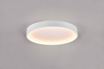 Plafon Doha 1xLED/29W w kolorze białym, o okrągłym kształcie. Produkt montowany na suficie, z delikatnym podświetleniem wewnętrznym. Gładka, matowa powierzchnia obudowy, minimalistyczny design. Tło w jasnym kolorze.
