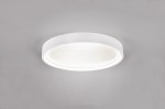 Plafon Doha 1xLED/29W w kolorze białym, o okrągłym kształcie. Zainstalowany na suficie, posiada gładką, matową obudowę. Źródło światła LED znajduje się w centralnej części, zapewniając równomierne oświetlenie. Tło w odcieniu szarym.