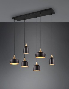 Chiraz lampa wisząca 6xE27 czarna 310500632