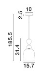 Lampa wisząca Balam 1xE14 w kolorze złotym, o wysokości 185,5 cm i średnicy klosza 15,7 cm. Posiada dekoracyjny kształt z kulistym elementem, zawieszona na cienkim przewodzie. Idealna do nowoczesnych wnętrz.