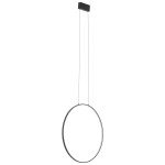 Lampa wisząca Circolo D60 w kolorze czarnym, z okrągłym kształtem i jednym źródłem światła LED o mocy 21W, temperaturze barwowej 3000K. Produkt zawieszony na cienkich przewodach, z prostym, minimalistycznym designem.