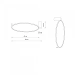 Czarna lampa sufitowa Circolo D45, w kształcie elipsy, o wymiarach 45 cm x 50 cm i wysokości 13 cm. Posiada oprawę na 1 żarówkę LED 18W, 3000K. Montowana na suficie, z minimalistycznym designem, odpowiednia do nowoczesnych wnętrz.