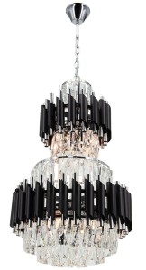 Wersal lampa wisząca 6xE27 chrom/czarna 6231/6 8C BL