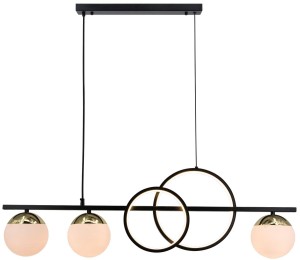 Malmo lampa wisząca 3xE14 + 2xLED czarna/złota DRS3625/3 BL TR