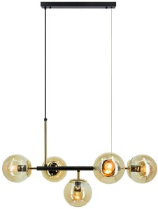Greta lampa wisząca 5xE14 czarna/złota 3402/5 BL TR