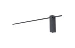 Kinkiet Motive 80 w kolorze czarnym, z pojedynczym źródłem światła LED o mocy 11W i temperaturze barwowej 3000K. Produkt ma nowoczesny, minimalistyczny kształt z poziomą ramą i pionowym mocowaniem, zamontowany na ścianie.