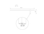 Kinkiet Motive 80 w kolorze czarnym, długość 80 cm, wysokość 18 cm, z wbudowanym źródłem światła LED o mocy 11W i temperaturze barwowej 3000K. Posiada przycisk ON/OFF. Prosty, minimalistyczny design.