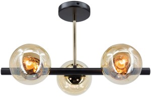 Otis lampa sufitowa 3xE27 czarna/złota 3010/3 BL TR