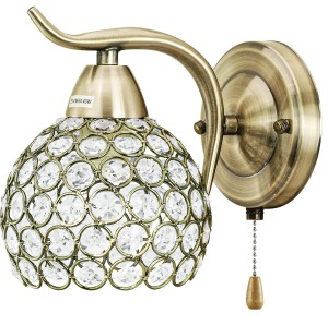 Mewa kinkiet 1-punktowy mosiądz/kryształ 8707/1 21QG