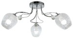 Lampa sufitowa Blanka 3-punktowa w wykończeniu chromowanym. Trzy szklane klosze o fakturze z drobnymi bąbelkami, zawieszone na eleganckich ramionach. Centralna oprawa z chromowanego metalu, dekoracyjne kryształowe elementy.
